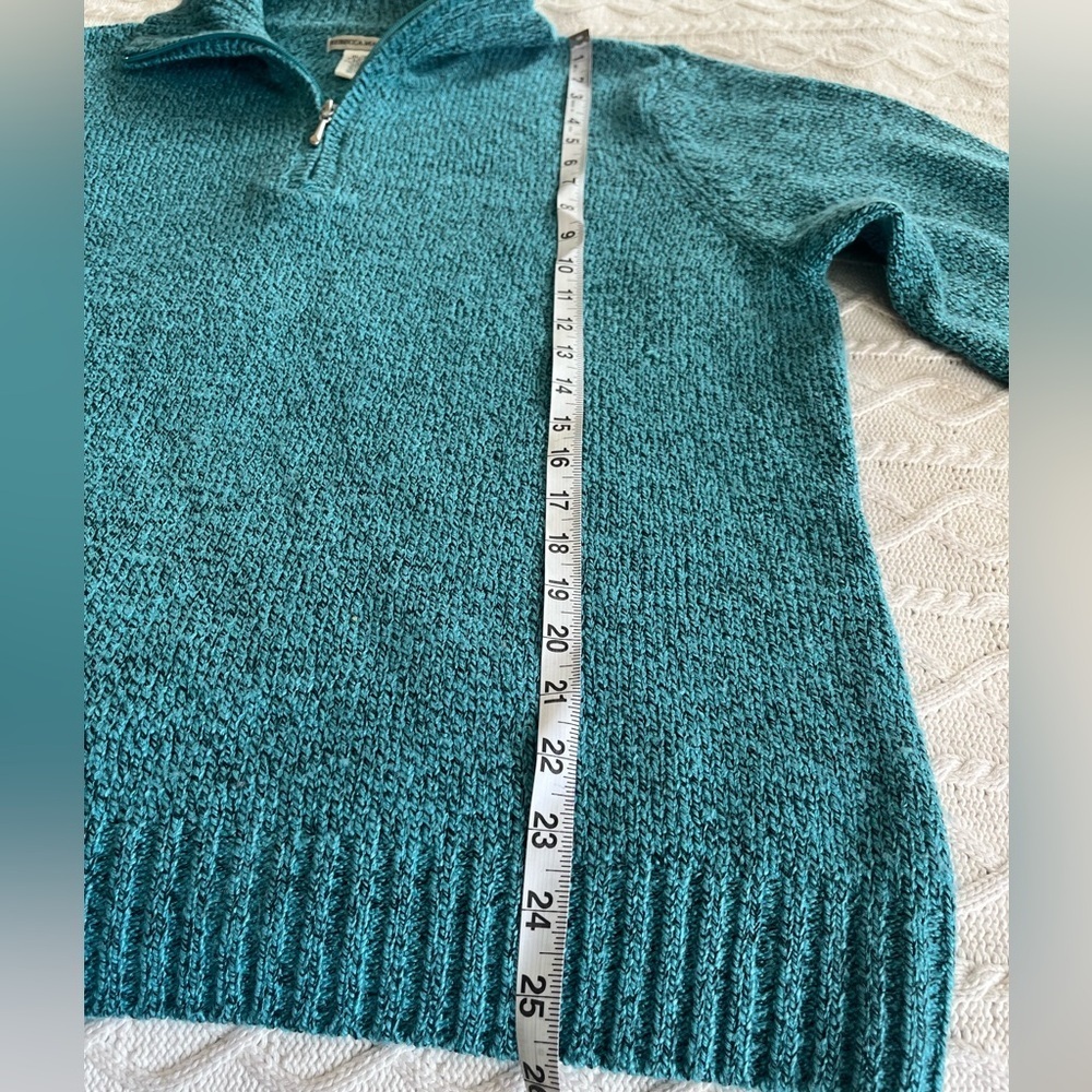Rebecca Malone Turquoise Knit Collared Sweater Women’s Size XL - Picture 12 of 14